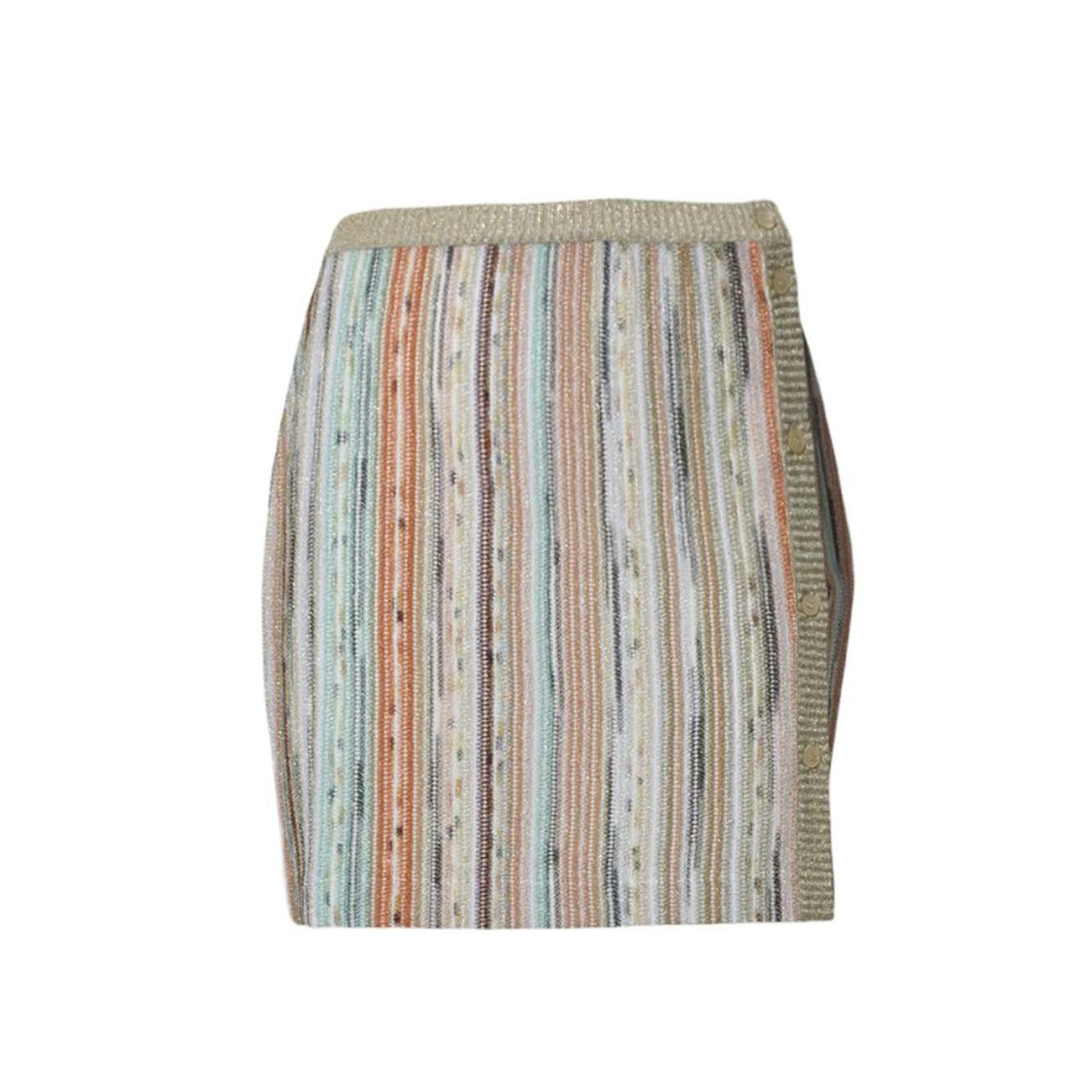 Missoni Multicolor Striped Viscose Lamé Mini Skirt