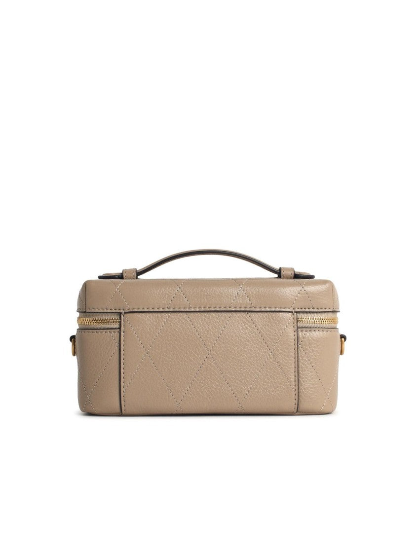 Tory Burch 'Charlie' Mini Beige Leather Beauty Case