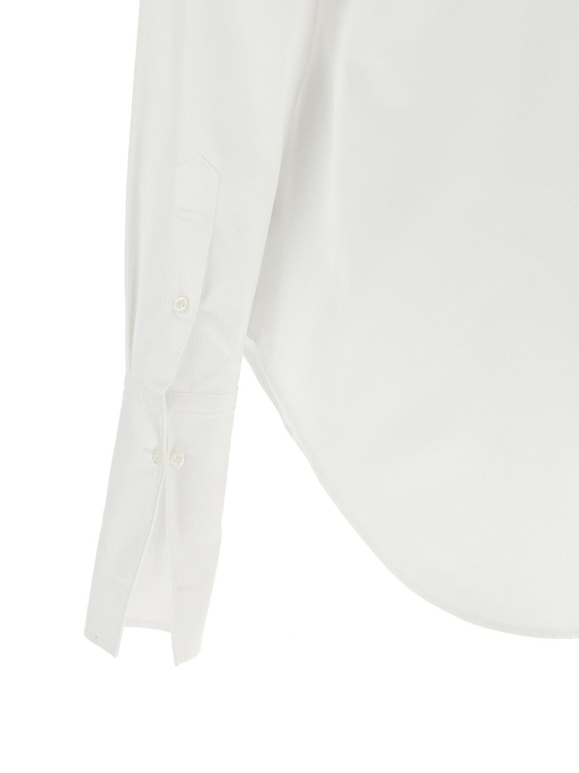 Thom Browne Button-Down Cotton Shirt With Mother-Of-Pearl Closure