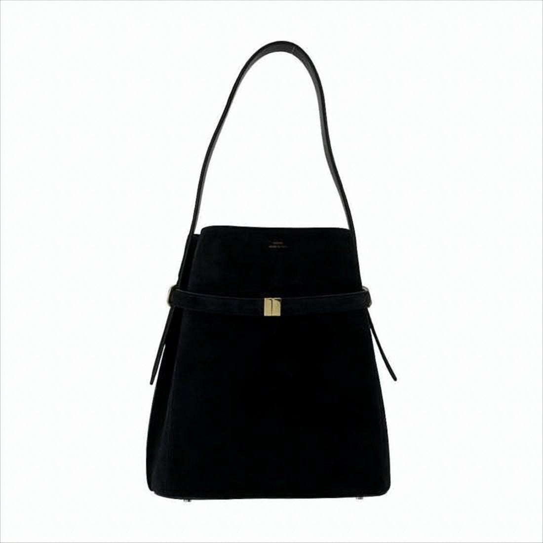 Totême Structured Black Cowhide Tote Bag