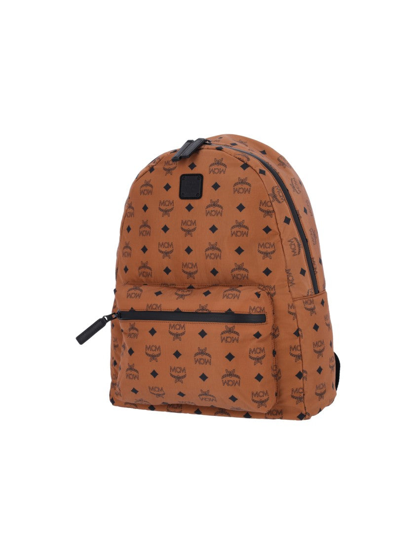 Mcm Structured Monogram Nylon Backpack