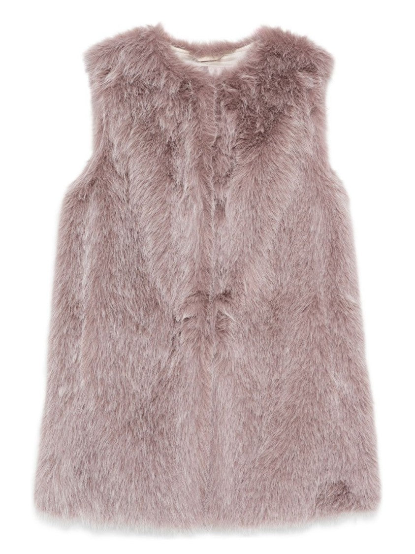 Herno Sleeveless Faux Fur Tortora Jacket