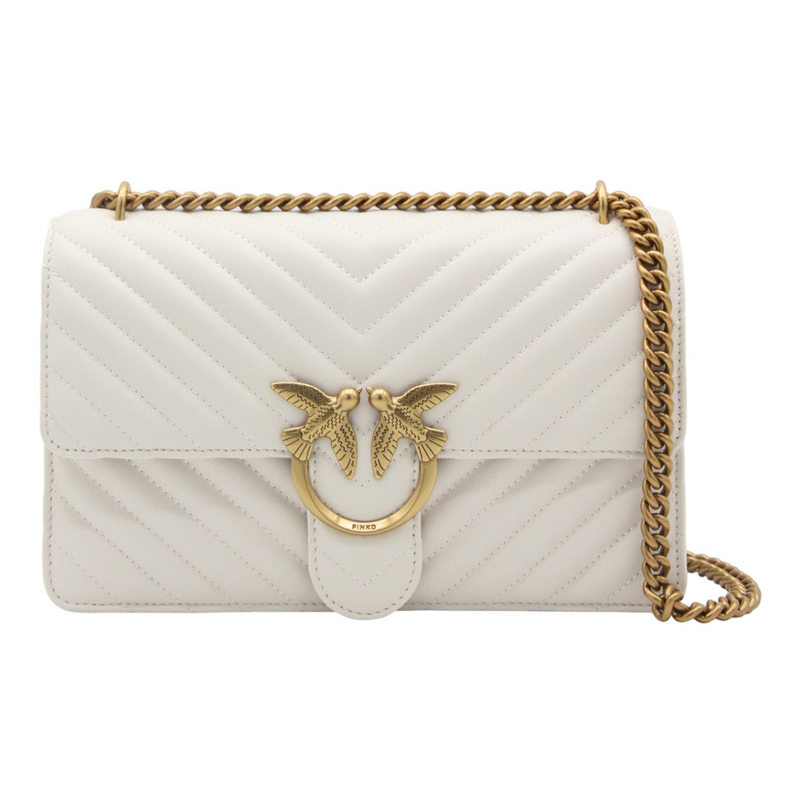 Pinko Quilted White Rectangular Pinko Handbag