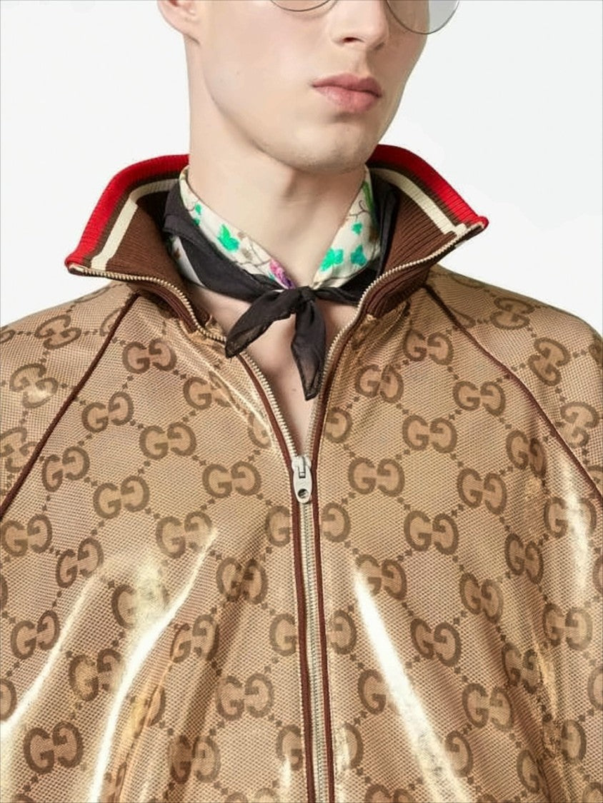 Gucci Glossy Monogram Bomber Jacket