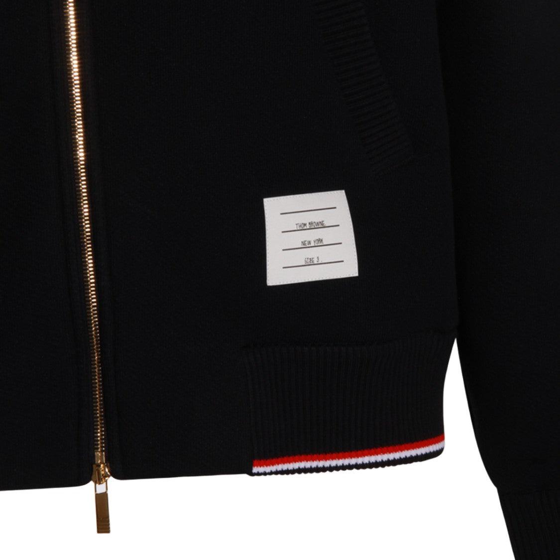 Thom Browne Black Casual Jacket With Gold Zipper