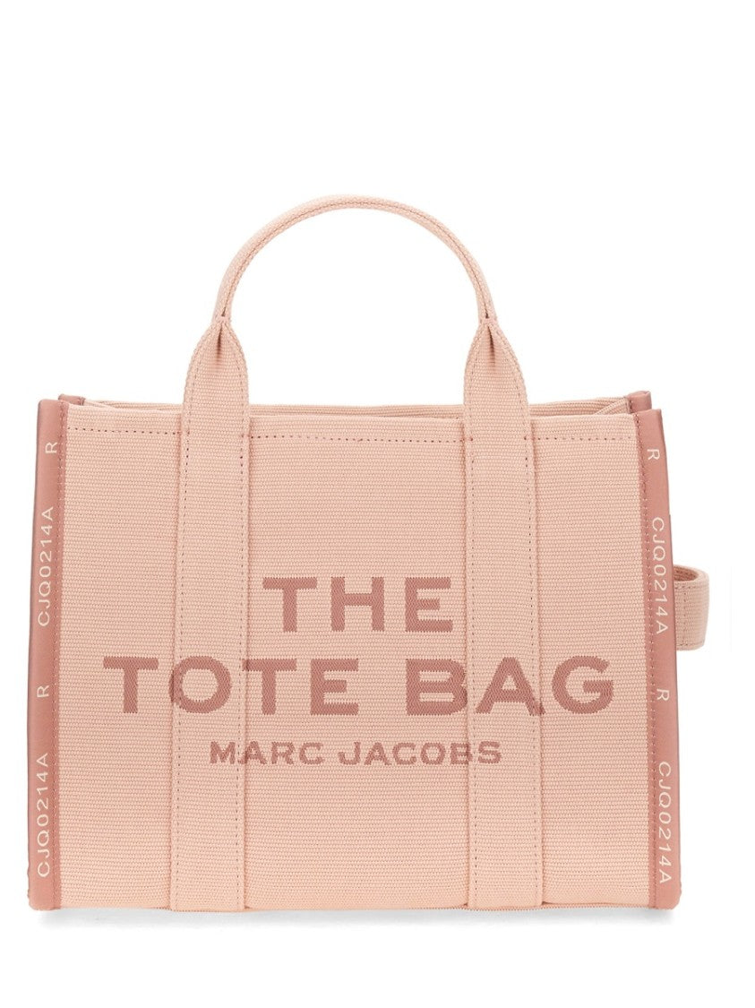 Marc Jacobs Black Cotton Blend Medium Logo Tote Bag