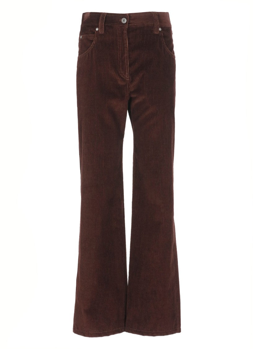 Brunello Cucinelli Bordeaux Cotton Pants