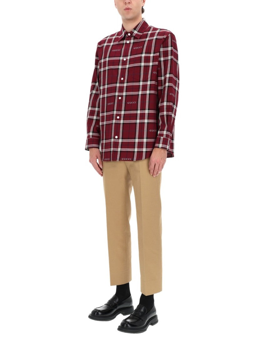 Gucci Plaid Button-Down Cotton Shirt