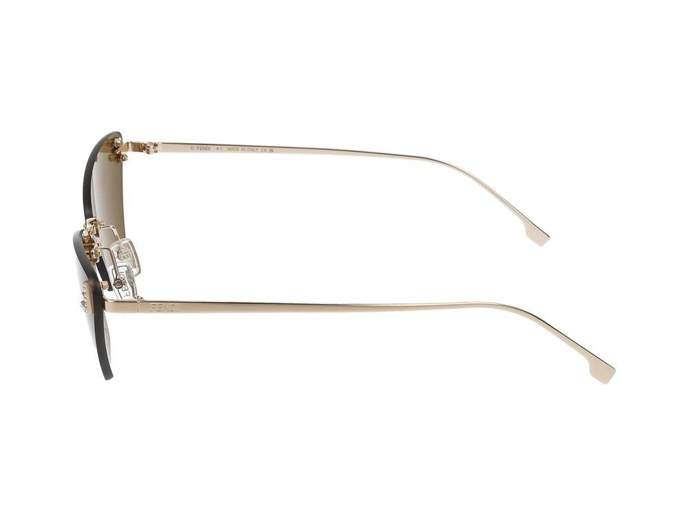 Maison Fendi Gold Bold Cat-Eye Rimless Sunglasses
