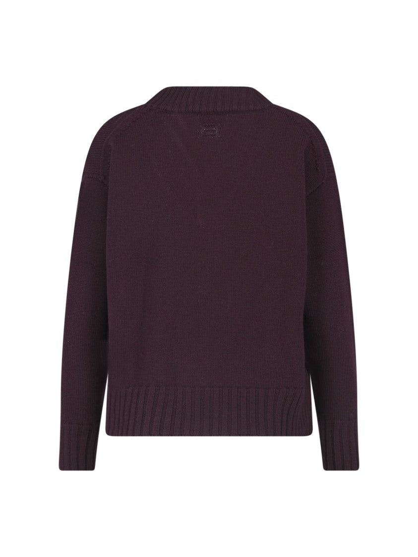 Drumohr Brown Merino Wool V-Neck Sweater