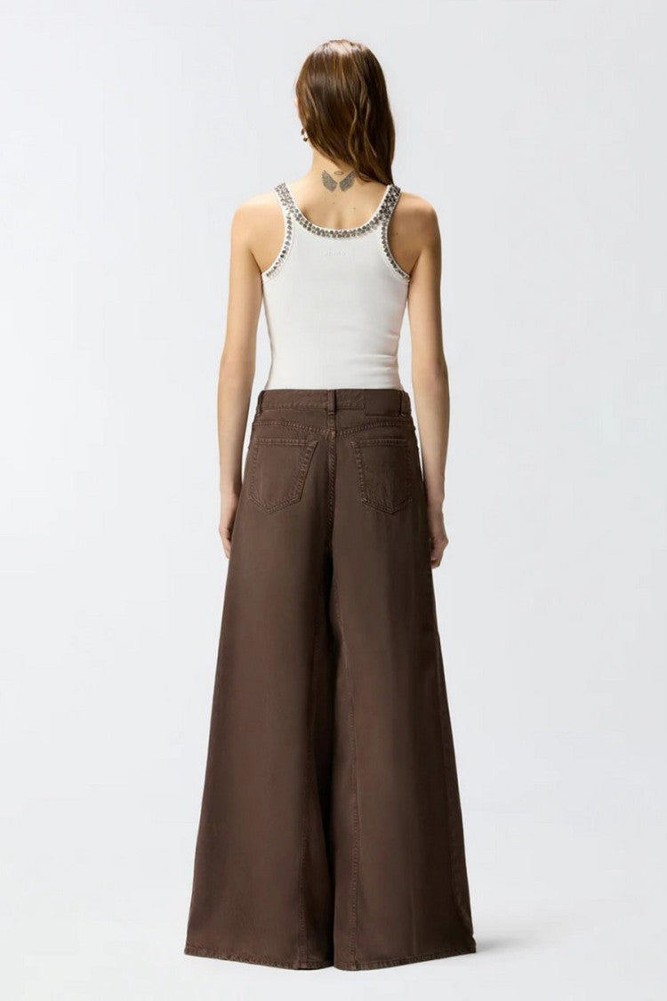 Pinko Brown Winona Wide-Leg Lyocell-Blend Jeans