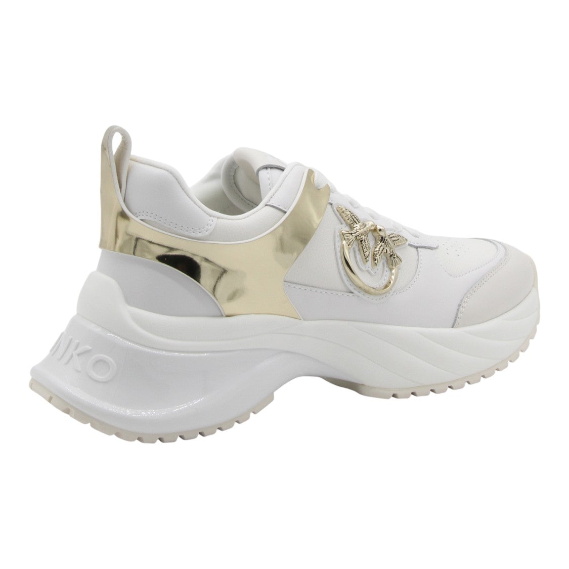 Pinko White Sneakers With Sculpted Sole