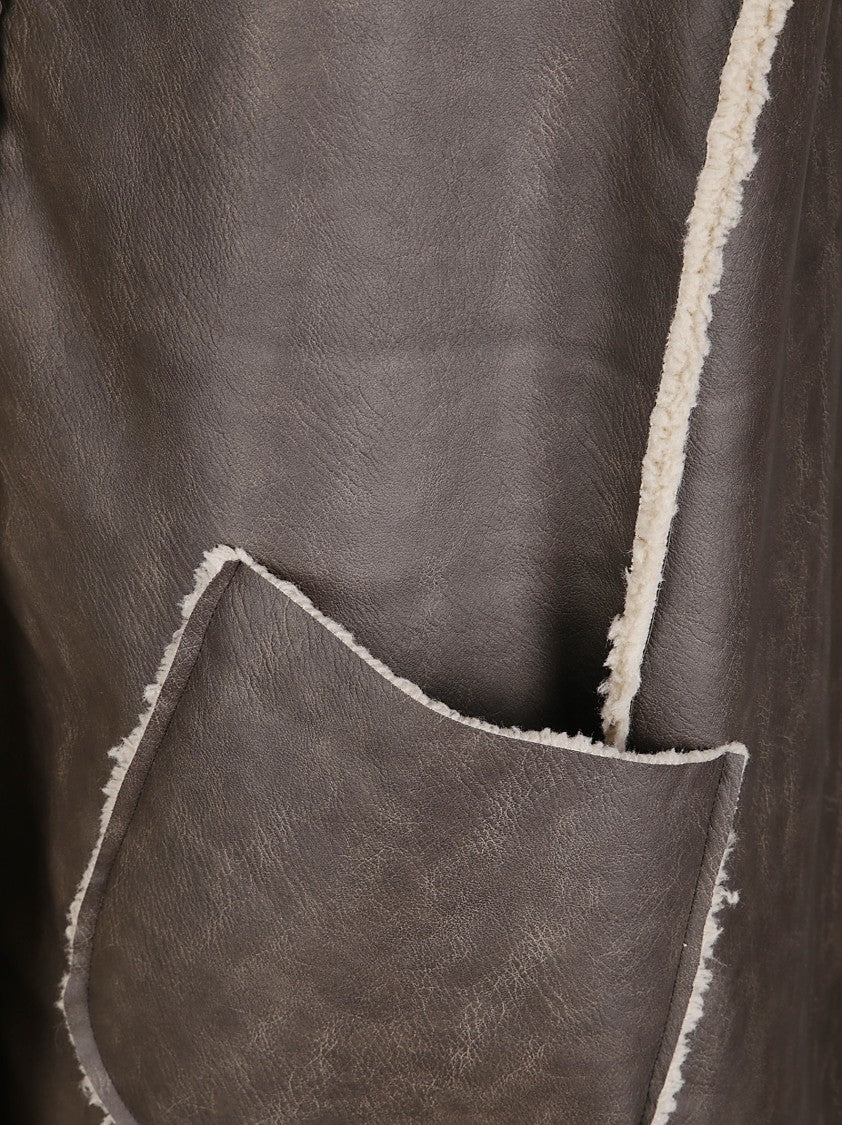 Stefano Mortari Long Sheepskin-Effect Vest In Synthetic Material