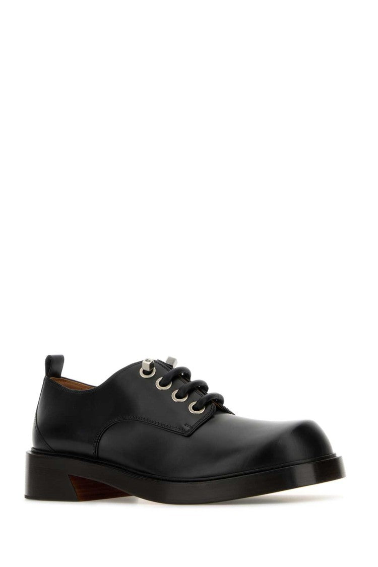 Alexander Mcqueen Black Leather Lace-Up Shoes