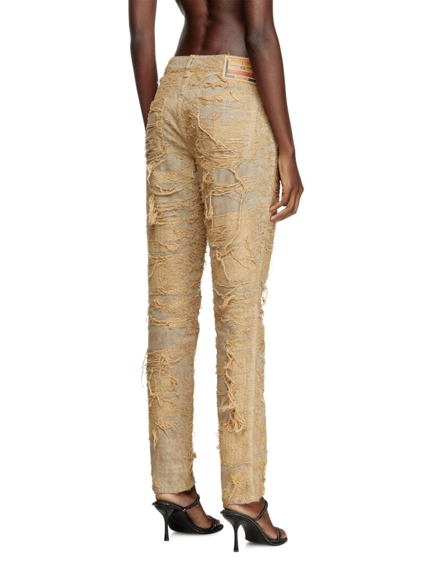 Diesel Distressed Slim-Tapered Trousers With Frayed Details