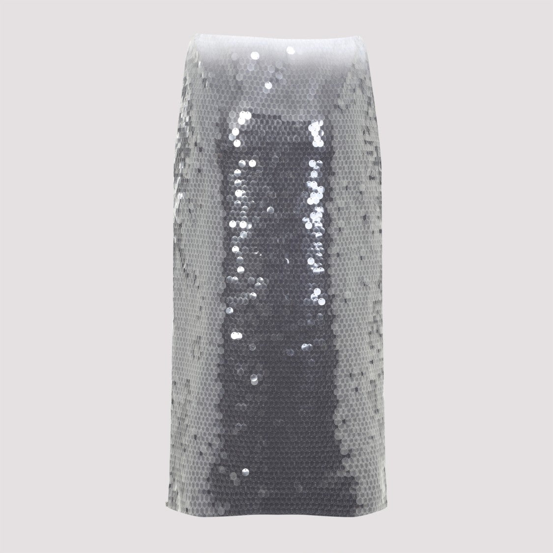 Sportmax Form-Fitting Grey Midi Skirt With Shimmering Sequins