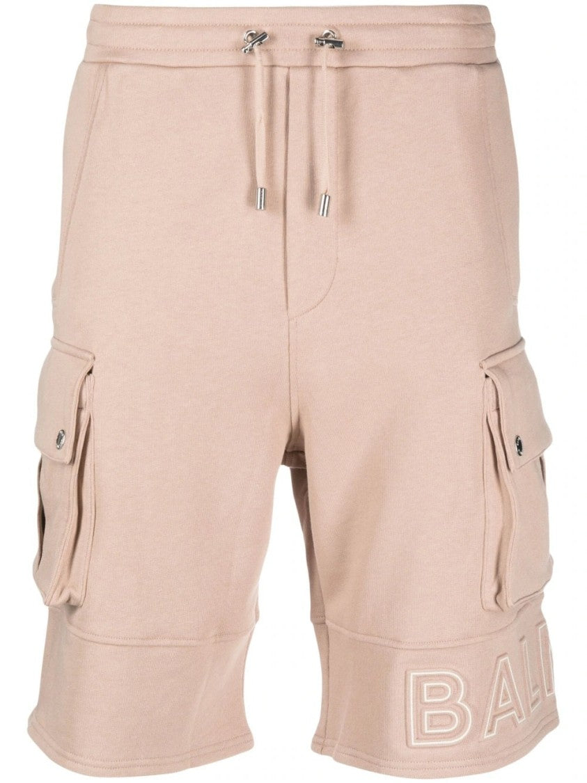 Balmain Relaxed Fit Beige Shorts
