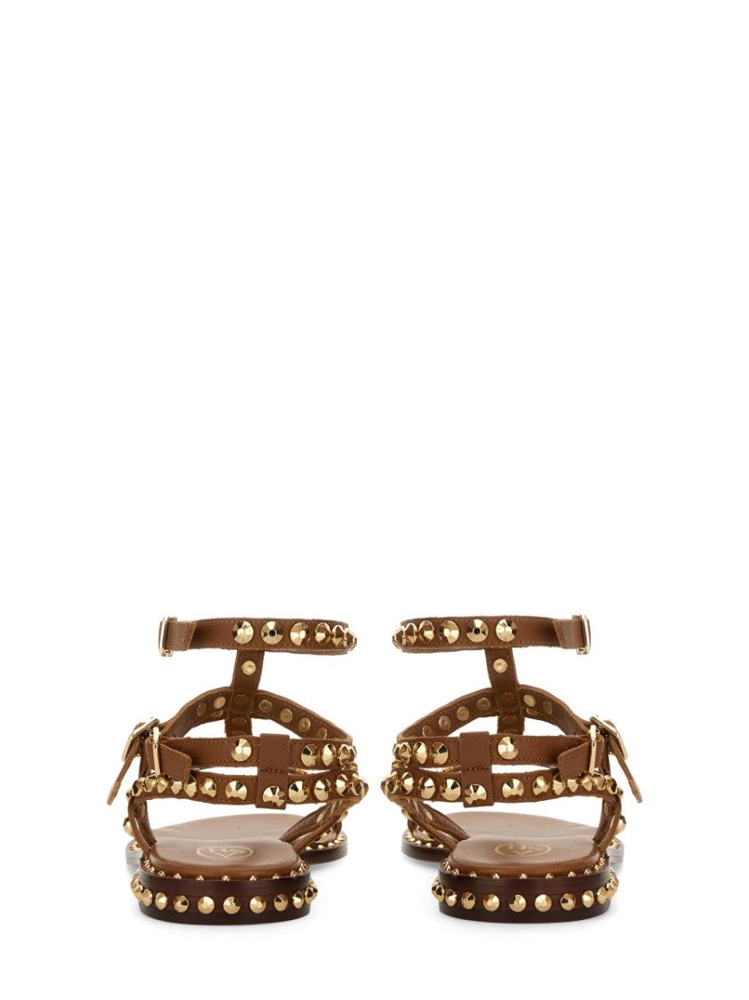 Ash Play Calfskin Studded Flat Sandals