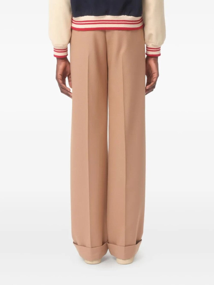 Valentino Wide-Leg Tailored Pants In Soft Wool