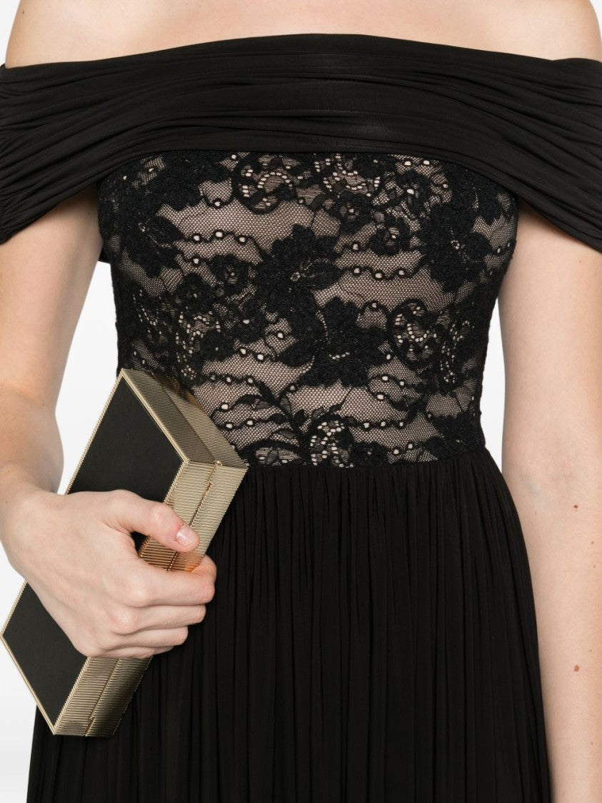 Zimmermann Off-The-Shoulder Midi Dress With Sheer Lace