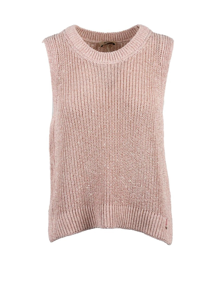 Herno Beige Pink Polyester Cotton Viscose Vest