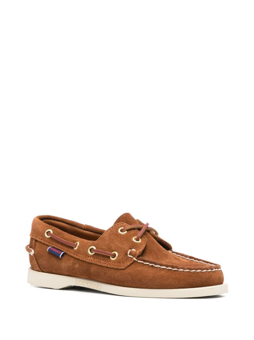 Sebago Brown Suede Sandals With Lacing Detail