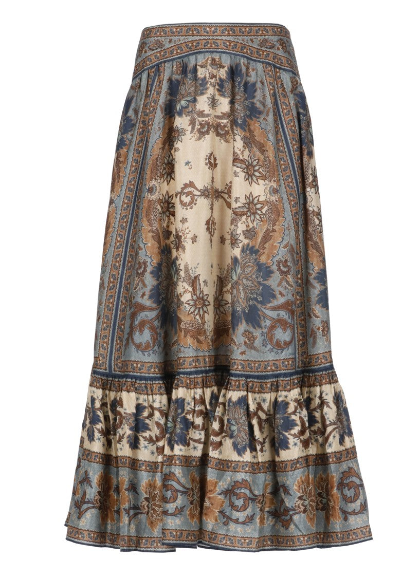 Zimmermann Ascension Tiered Midi Skirt