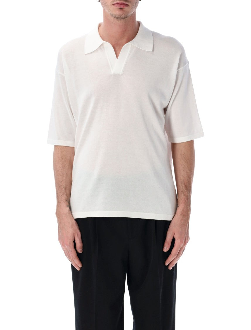 Roberto Collina Cotton Crepe Buttonless Polo Shirt