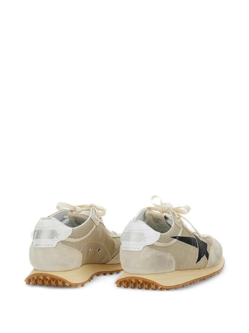 Golden Goose Beige Silk And Nylon Star Sneakers