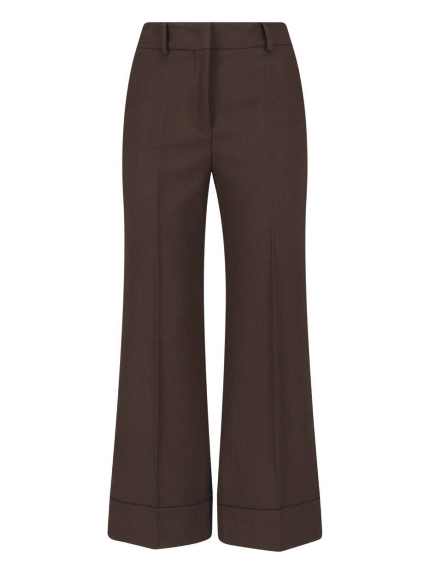 Incotex Brown Wide-Leg Tailored Wool Pants