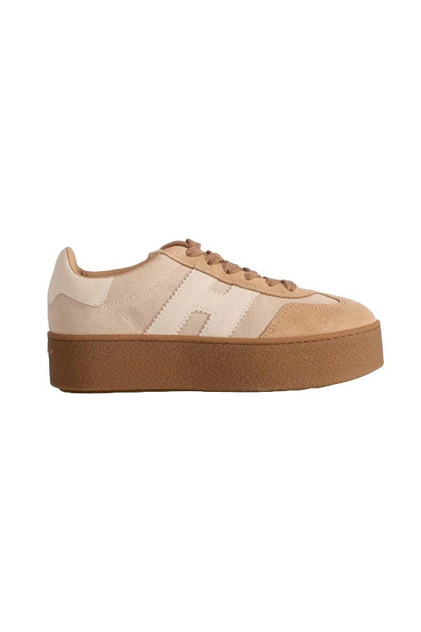 Hogan Lace-Up Sneakers In Soft Calf Leather