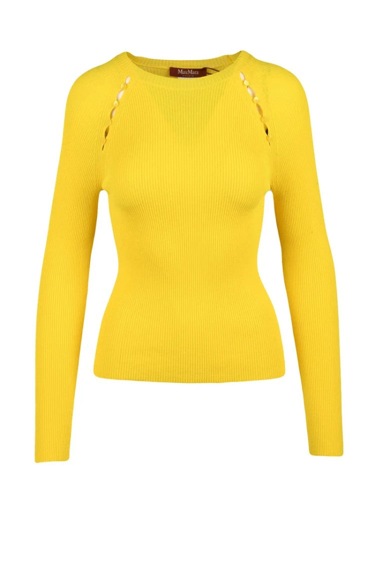Max Mara Ribbed Underlayer Top - Yellow