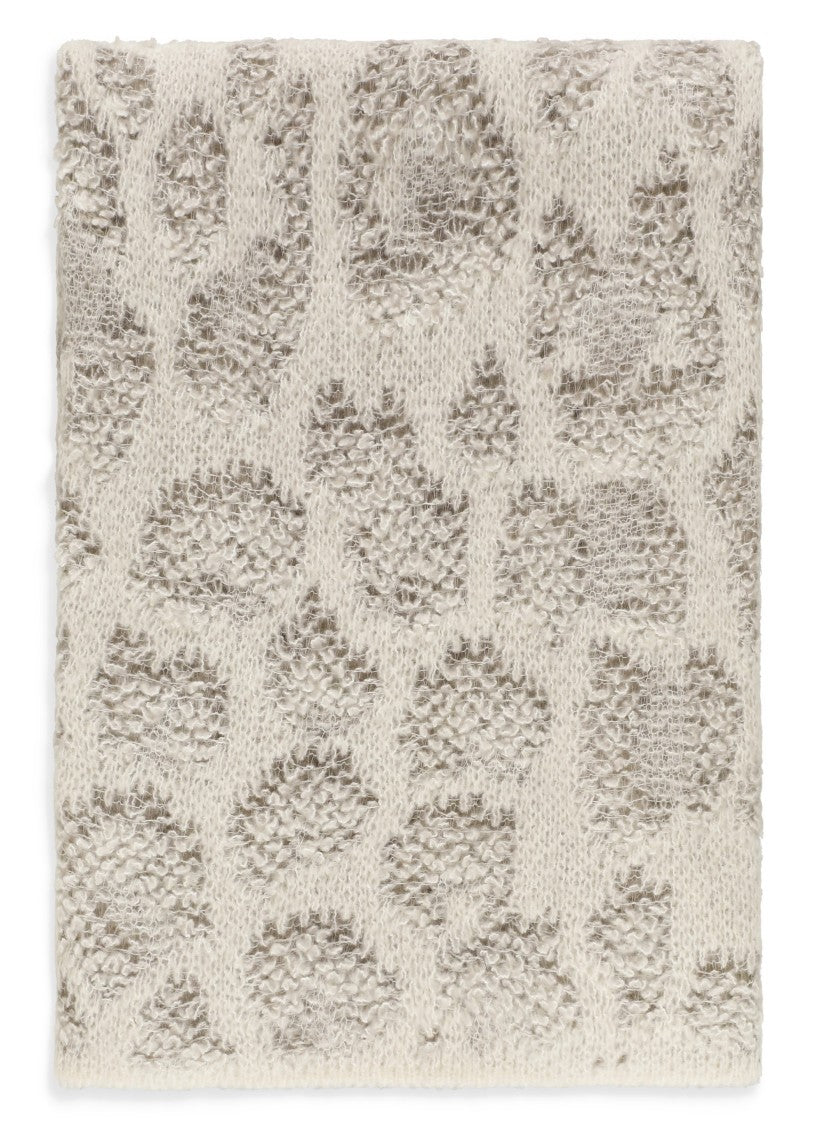 Avant Toi Textured Leopard Print Rectangular Scarf