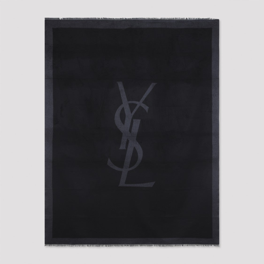 Saint Laurent Rectangular Jacquard Logo Silk Scarf