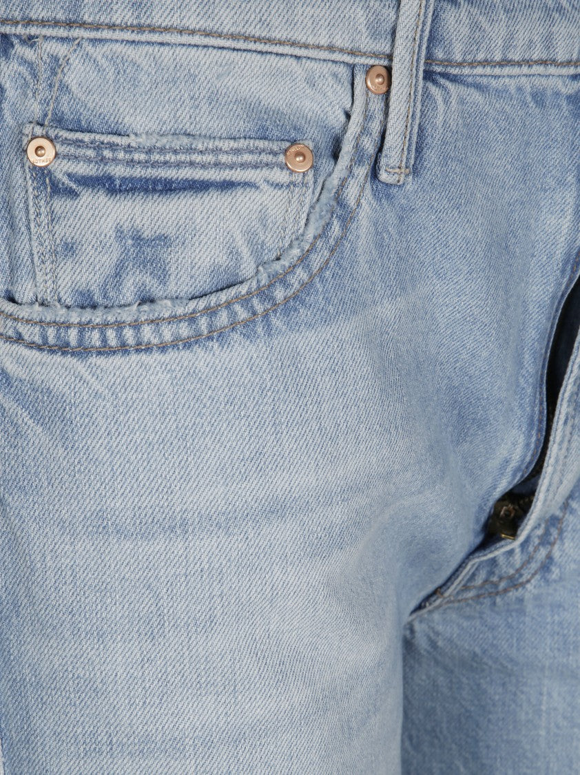 Mother Wide-Leg Jeans In Light Blue Wash