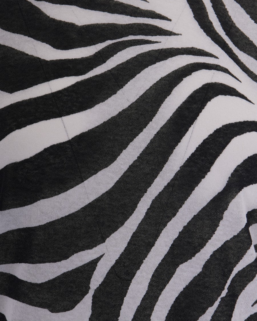 Max Mara Animal Print Three-Quarter Sleeve T-Shirt