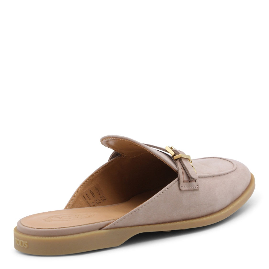 Tod's Grey Leather Open-Back Loafers