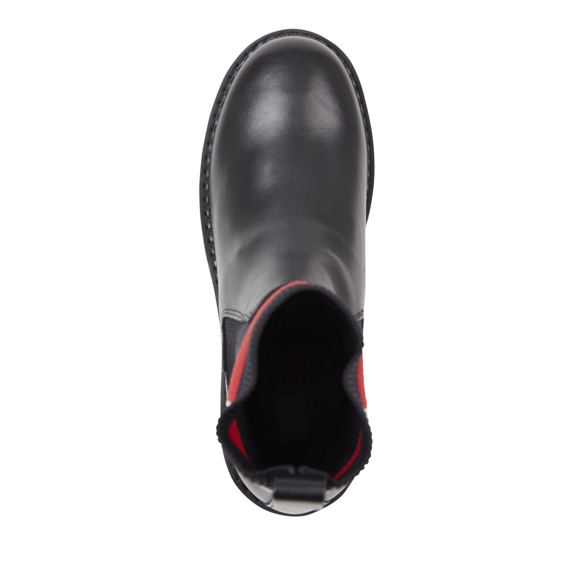 Tommy Jeans Black Chunky Flatform Ribbed Collar Chelsea Boots