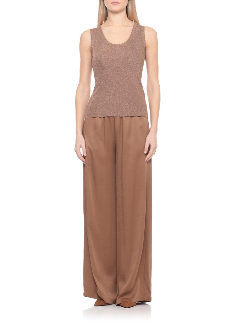 Fabiana Filippi Brown Lurex Viscose Tank Top