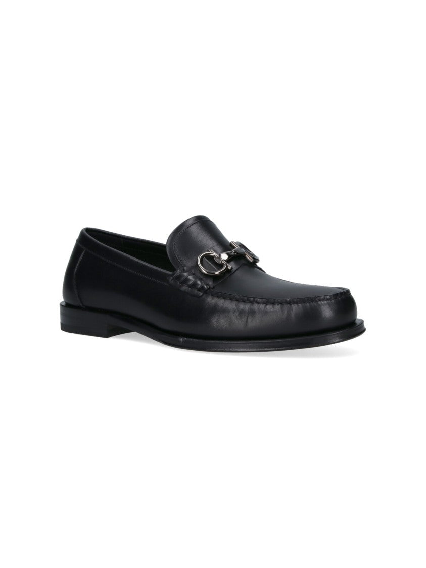 Ferragamo Smooth Leather Moccasin Toe Shoes With Polished Finish