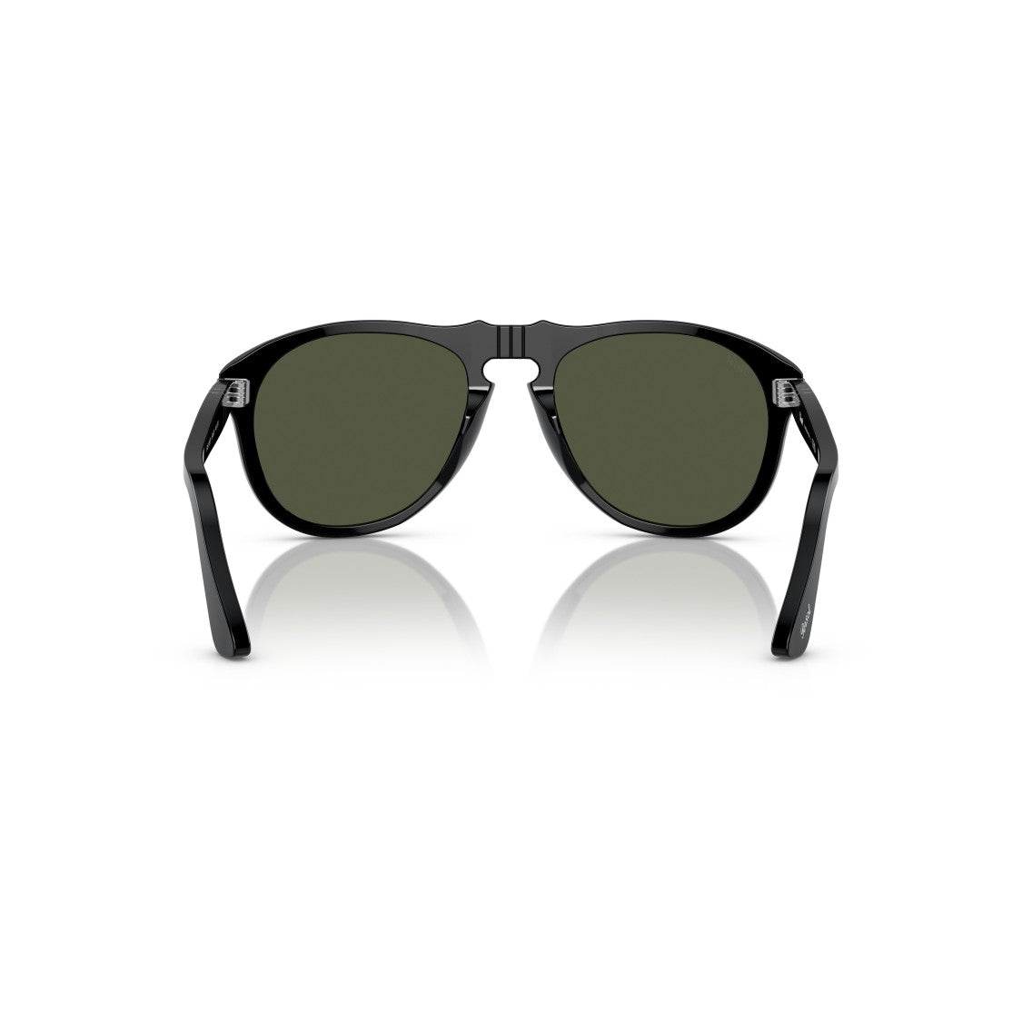 Persol 0Po0649 Glossy Black Aviator Sunglasses With Double Bridge Design