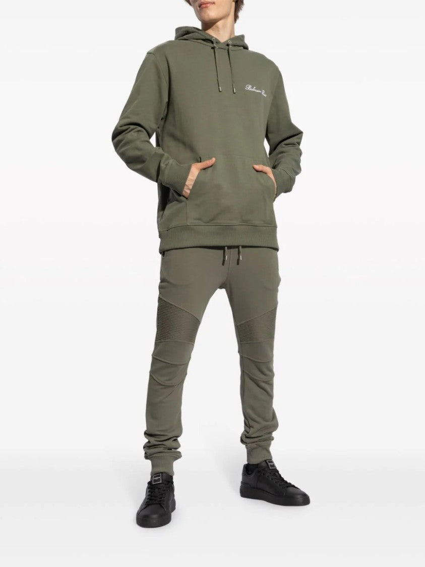Balmain Logo-Embroidered Drawstring Hoodie