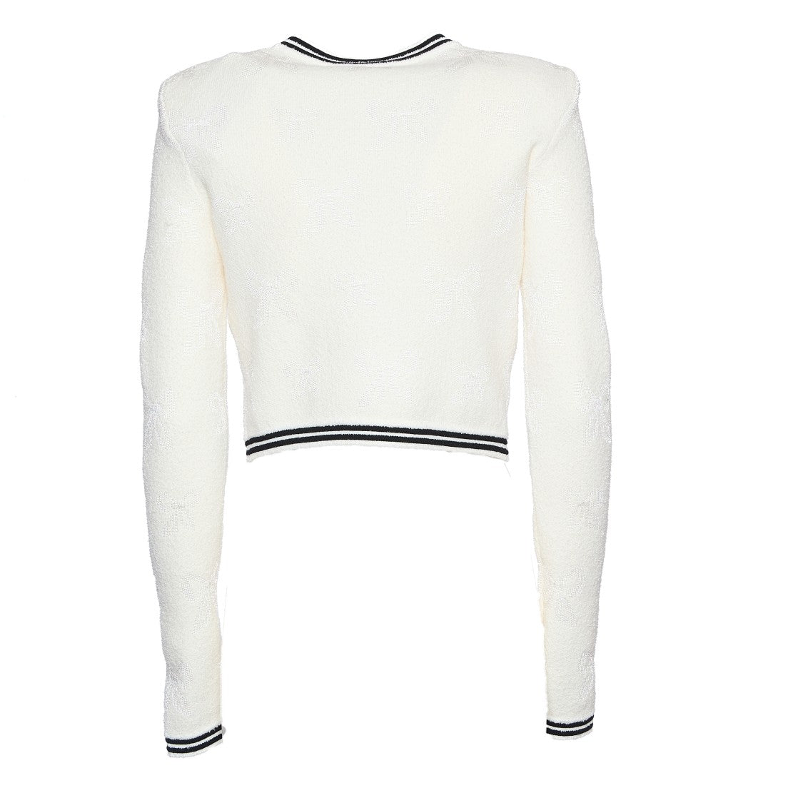 Self-Portrait Jacquard Cardigan Jacket With Brooch