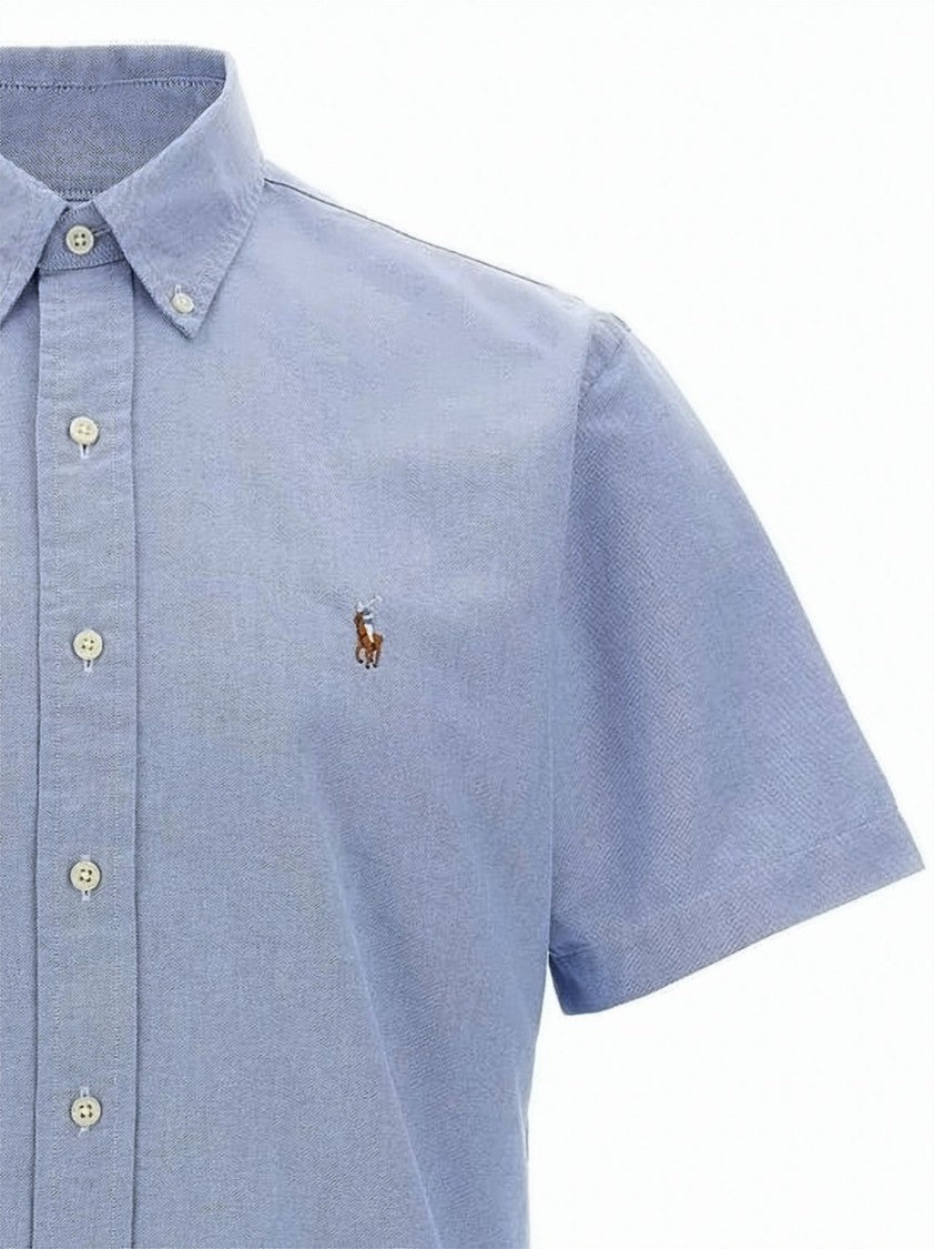 Polo Ralph Lauren Custom Fit Blue Short-Sleeved Button-Up Shirt