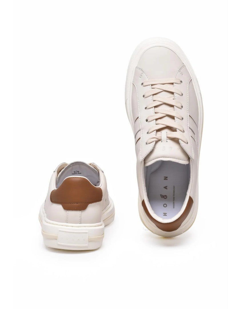 Hogan White Leather Minimalist Sneakers