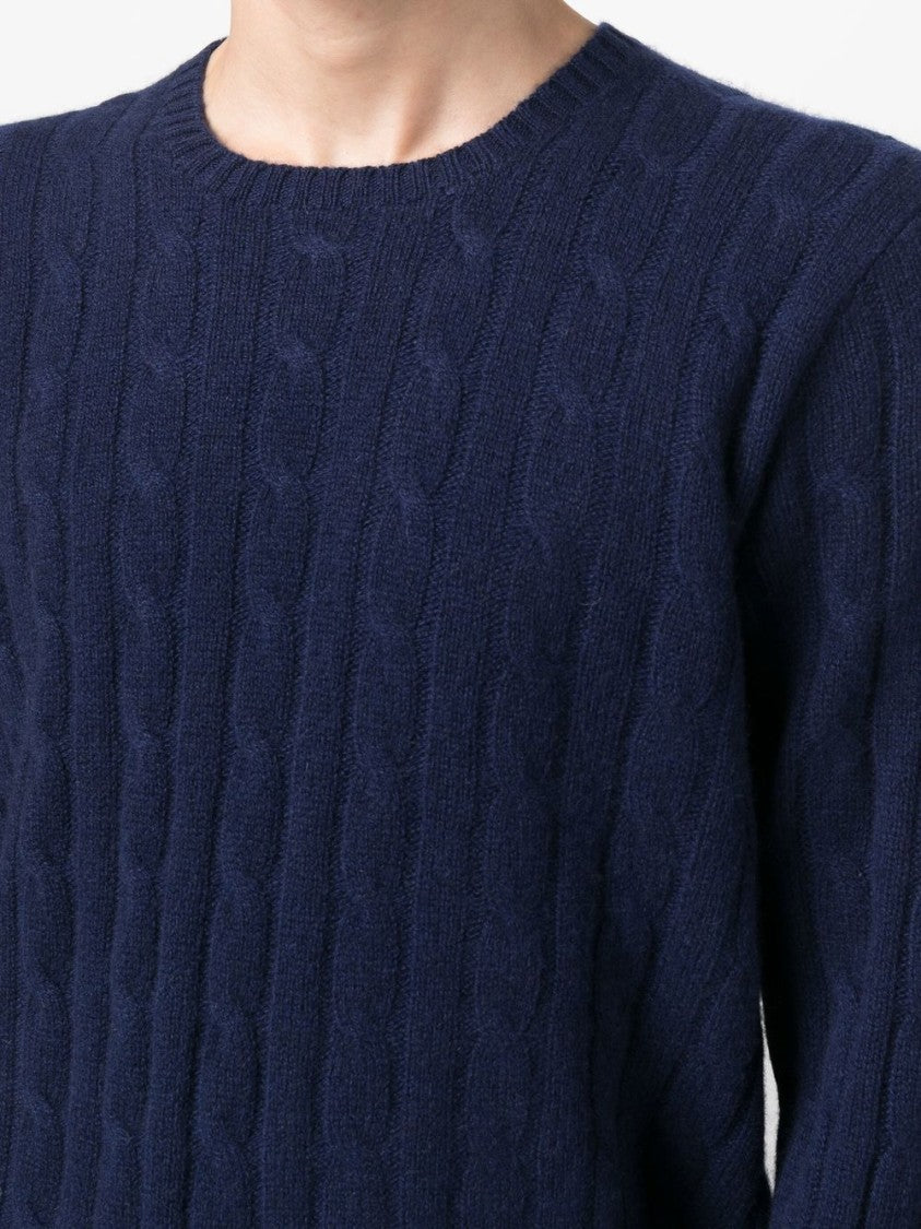 Polo Ralph Lauren Navy Blue Cable-Knit Cashmere Sweater