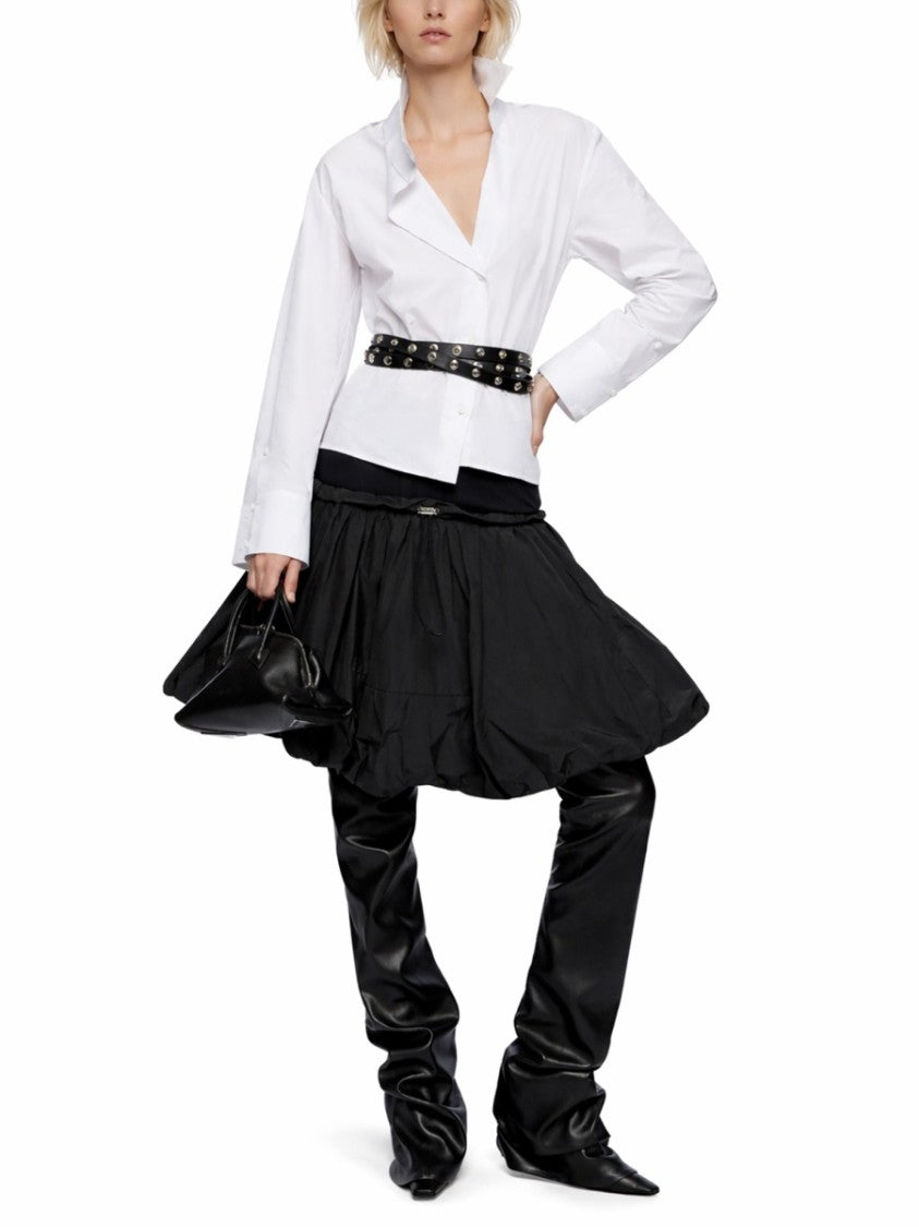 The Attico Uneven Hemline Off-Center Button Shirt