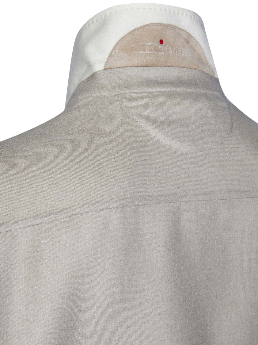 Kiton Beige Cashmere-Silk Blend Double Jacket