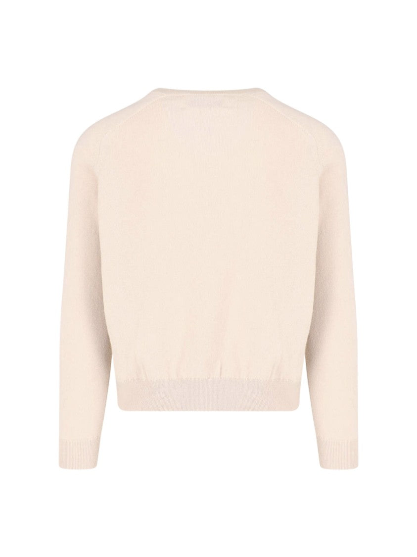 Ballantyne Cashmere Sweater, Beige, V-Neck, Long Sleeves