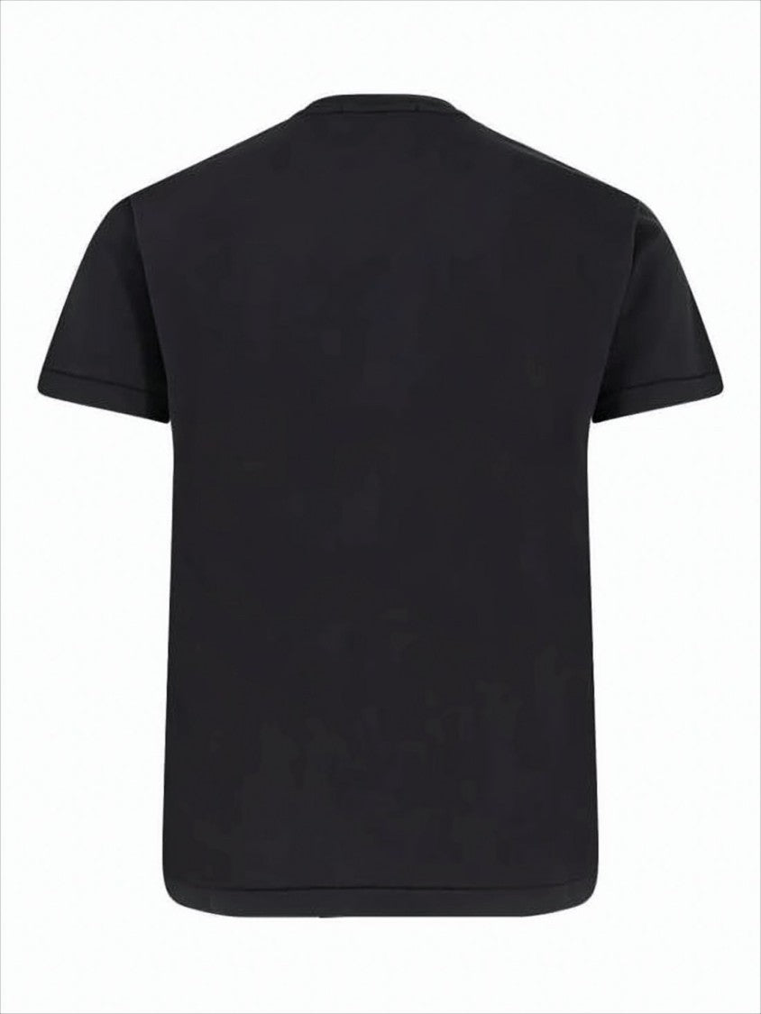 Stone Island Solid Black Short-Sleeved T-Shirt With Classic Crew Neckline